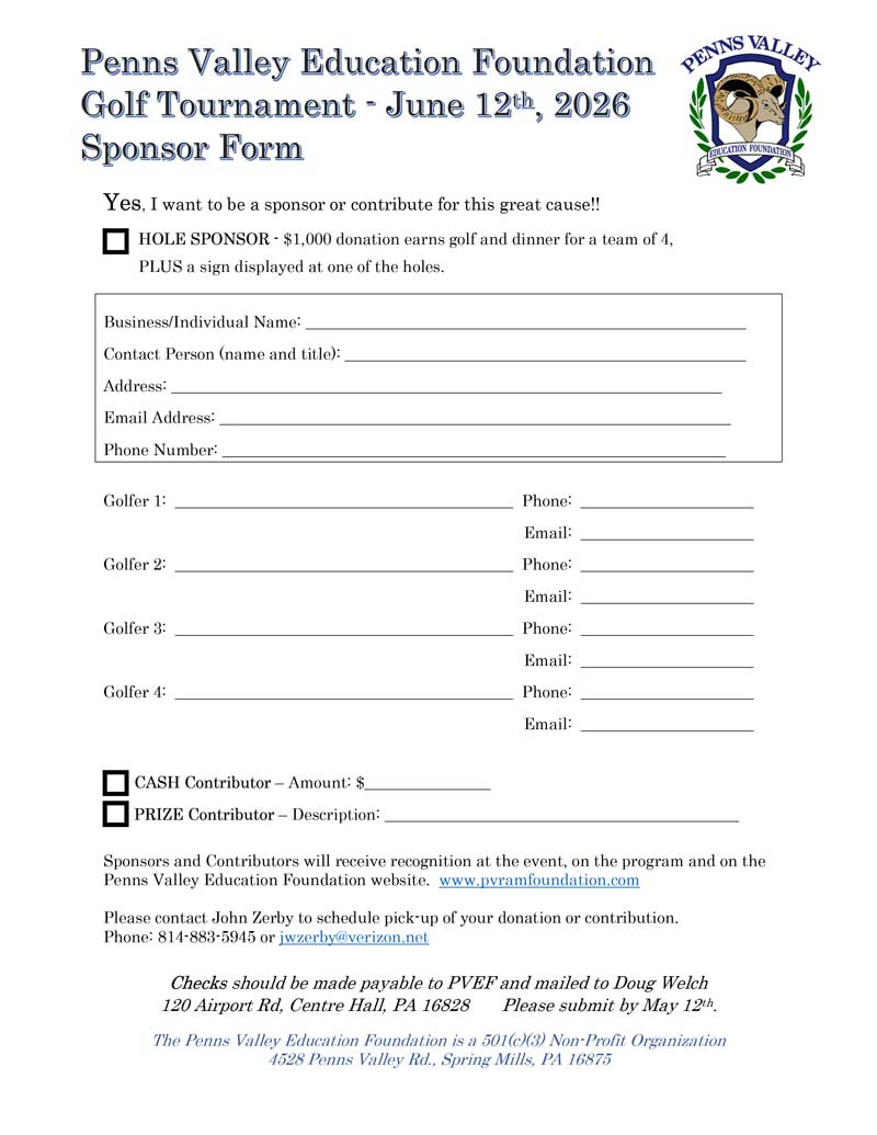 2026 PVEF Golf Tournament Sponsor 2026 PVEF Golf Tournament Sponsor